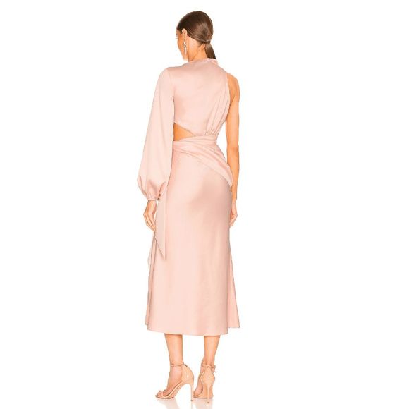NWT Misha Collection x Revolve Maryan Dress in Pink Rose Cloud Cut Out Faux Wrap - Picture 5 of 14